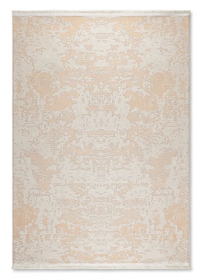 Waschbarer Bambu-Satin Teppich in Beige-Creme