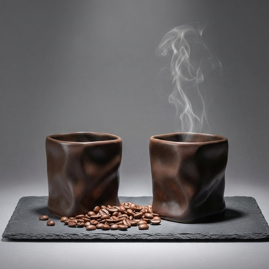 Lava Keramiktassen Duo 2er Set mit matter Mocha-Glasur – 290 ml