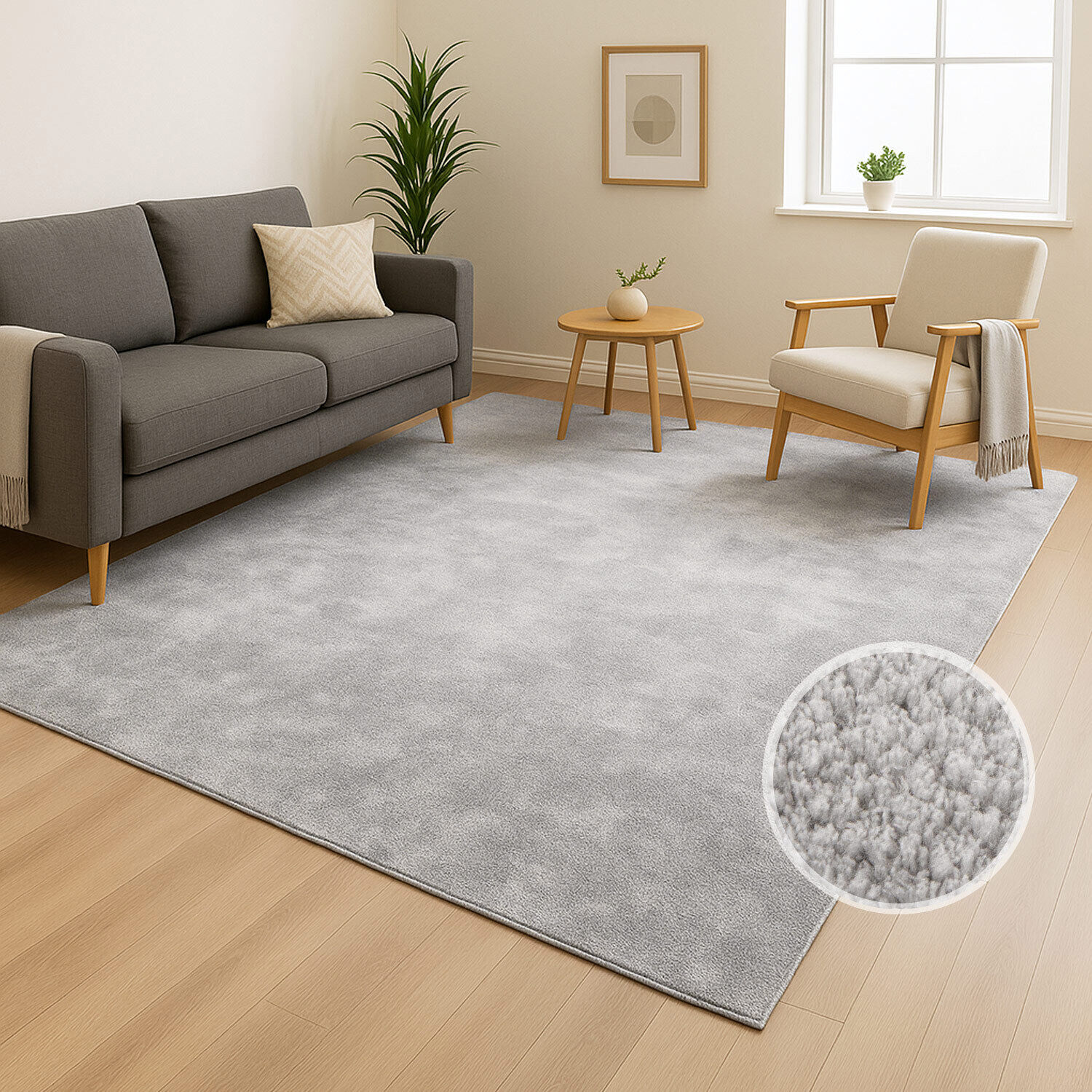 Waschbarer Teppich DEFNE 144 GRAU