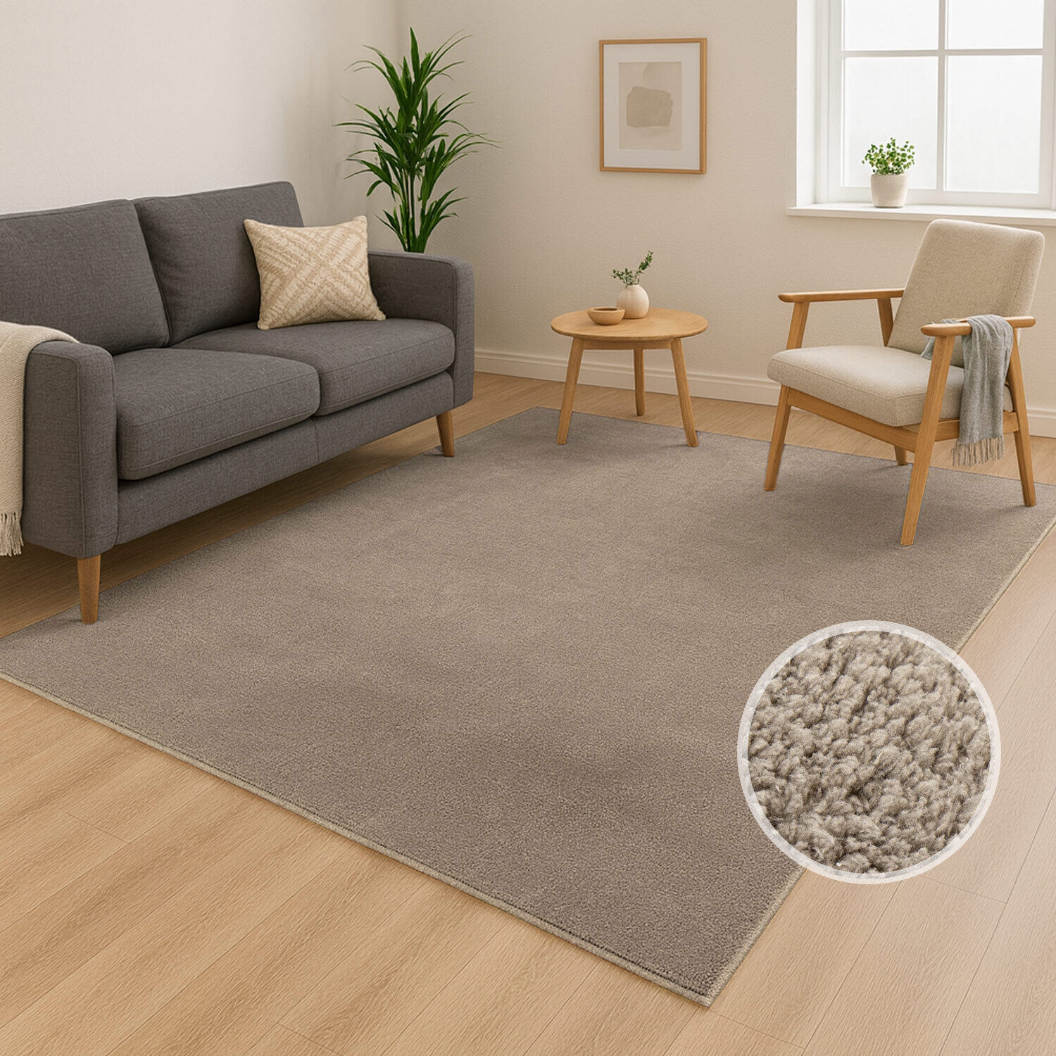 Waschbarer Teppich DEFNE 146 Dunkelbeige