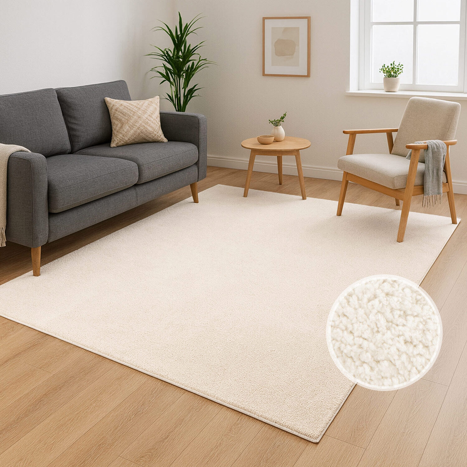Waschbarer Teppich DEFNE 145 CREME