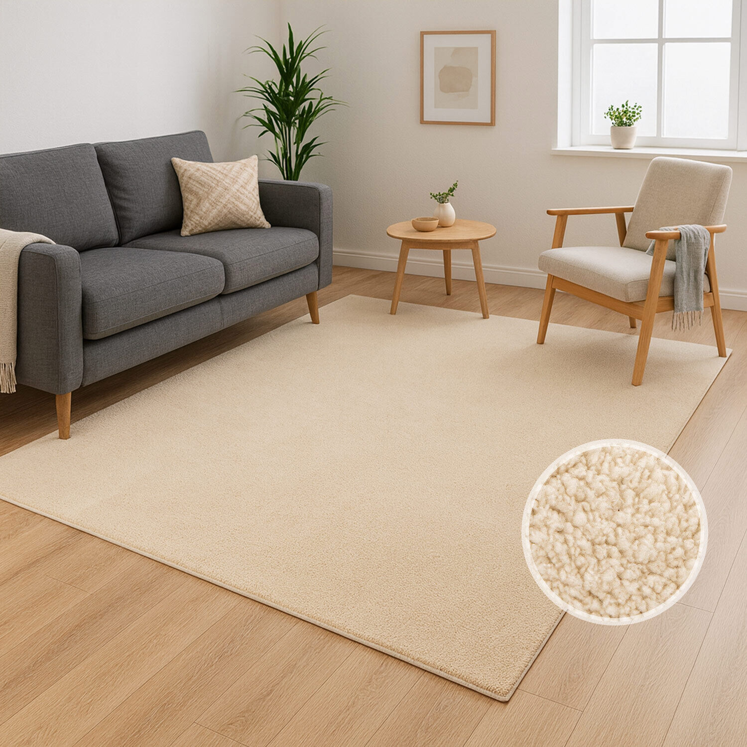 Waschbarer Teppich DEFNE 142 Beige