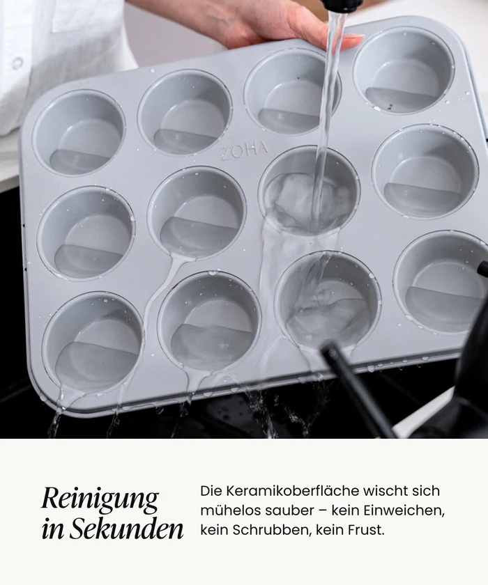 Bloom Bej 12’li Muffin Kalıbı – Yapışmaz Seramik Kaplama