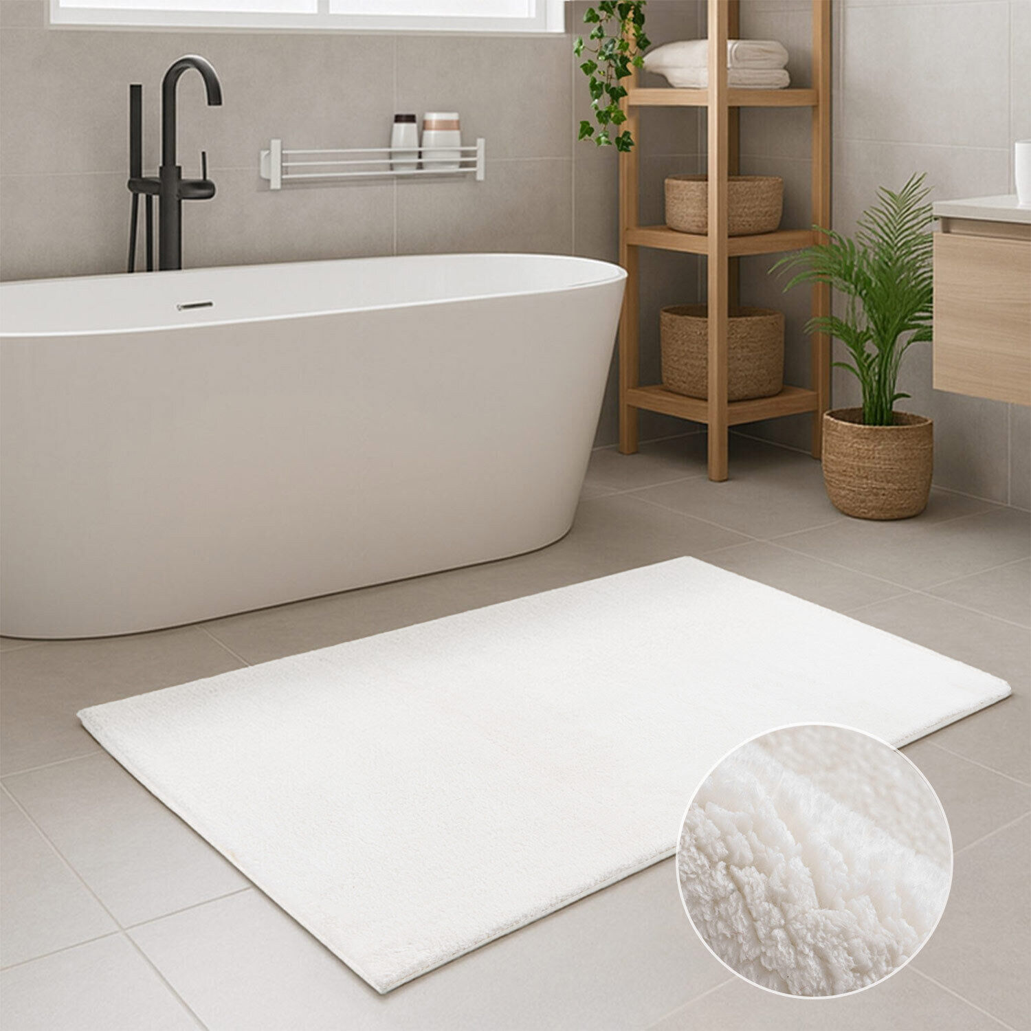 Banyo Halısı Lilyum 161 Beyaz